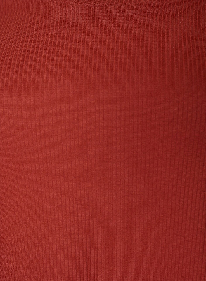 Geribde jersey blouse met korte mouwen, Rood, Packshot image number 2
