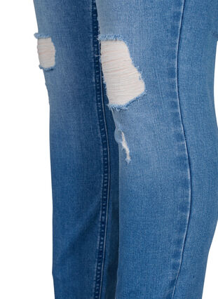 Amy jeans met super slim fit en ripped details, Blue denim, Packshot image number 3