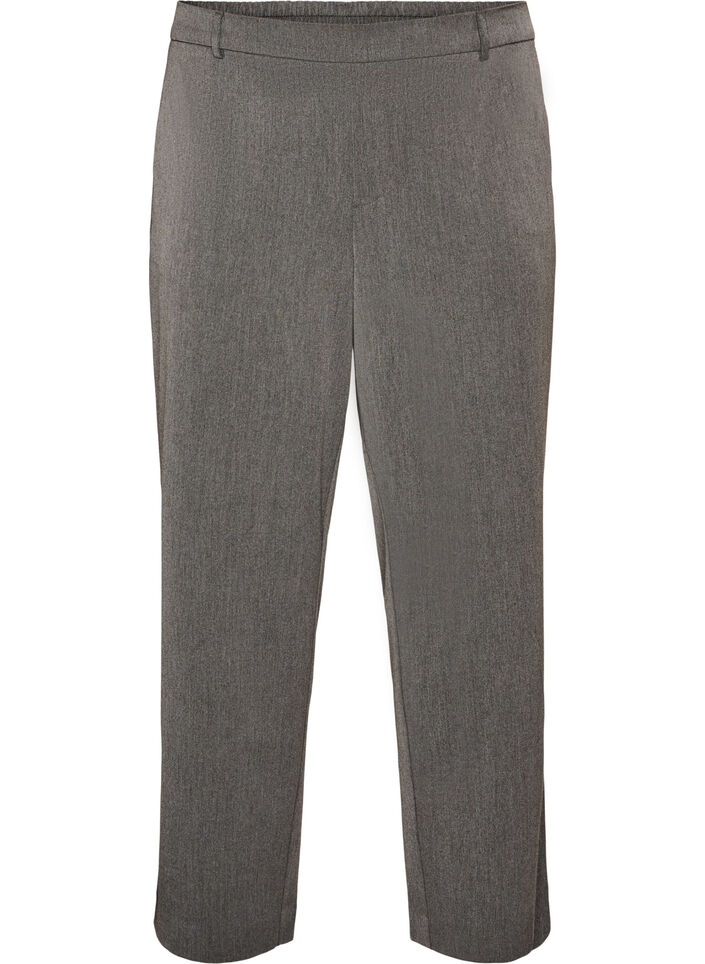 Hoogtailleerde pantalon met rechte pasvorm, Grijs, Packshot image number 0