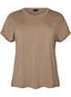 Gestreept T-shirt in viscose met een ronde hals, Beige, Packshot image number 0