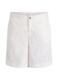 Bermuda shorts van kant met hoge taille, Vanille