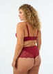 Hipsterstring met hoge taille en kant, Rood, Model image number 1