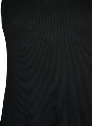 Mouwloze, geribde jurk van viscose, Black, Packshot image number 2