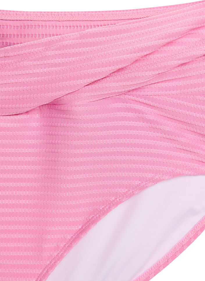 Bikinibroekje met hoge taille en gekruiste bandjes, Roze, Packshot image number 2