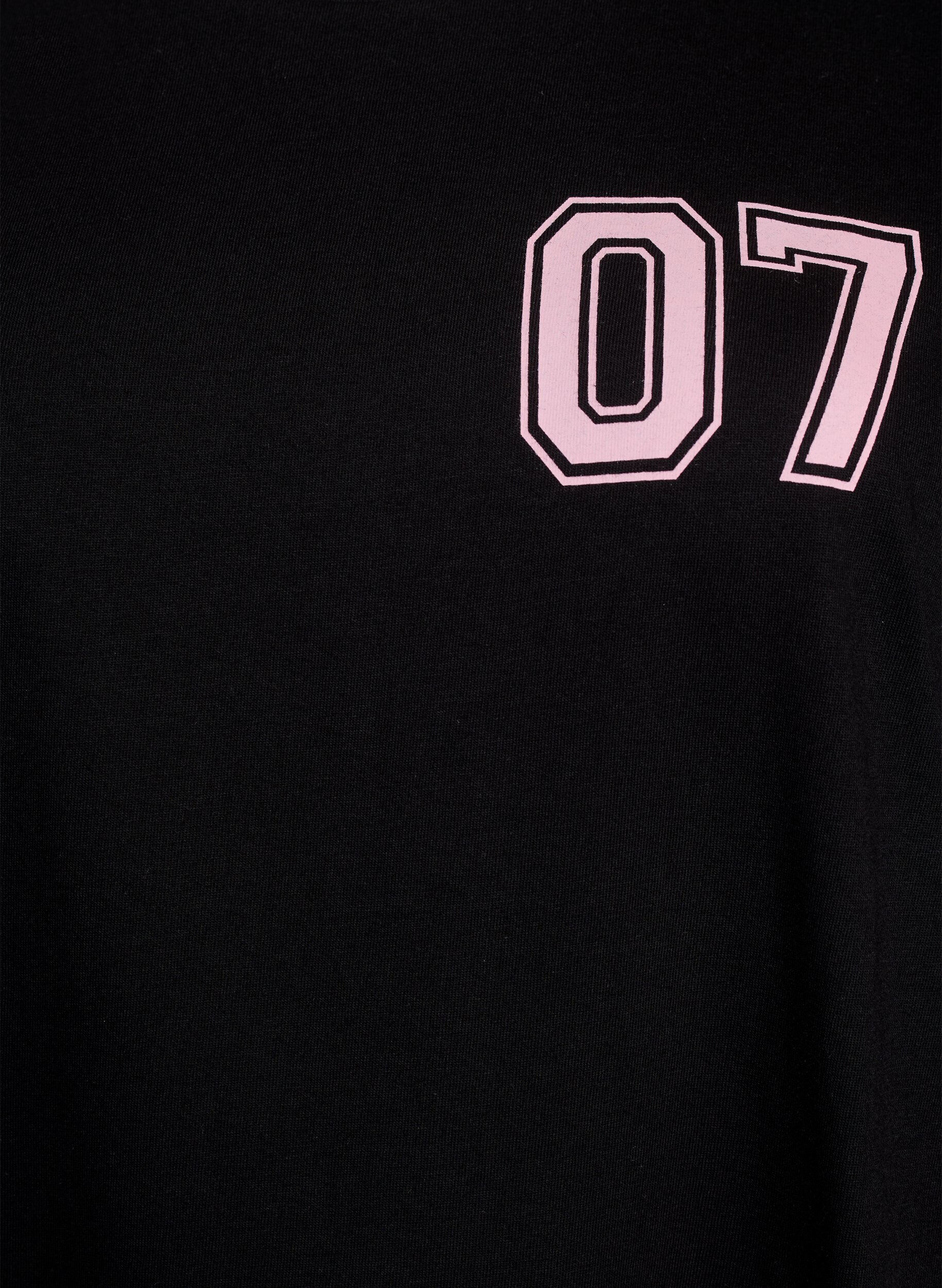 Zizzi Kort T-shirtjurkje met sportieve details, Zwart, Packshot image number 2