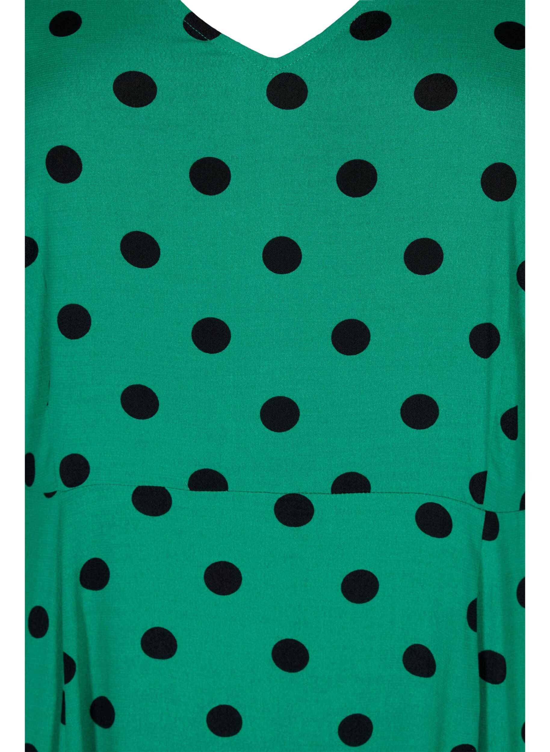Zizzi Polka stippen viscose midi jurk, Jolly Green Dot AOP, Packshot image number 2