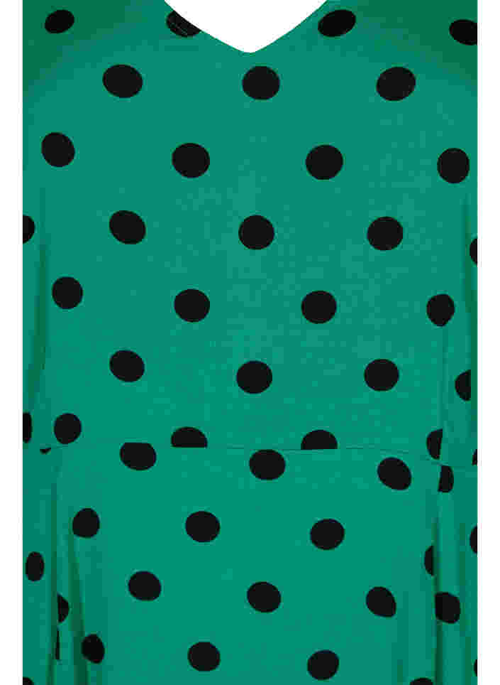 Polka stippen viscose midi jurk, Jolly Green Dot AOP, Packshot image number 2