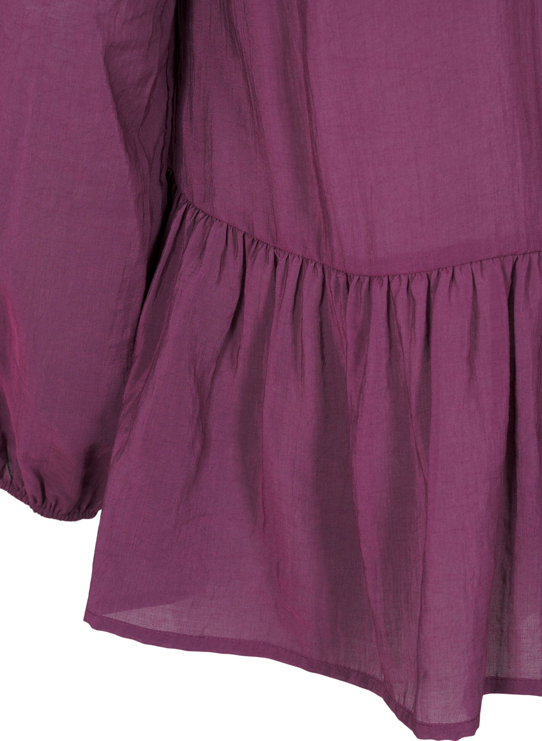 Zizzi Viscose blouse met peplum, Paars, Packshot image number 3