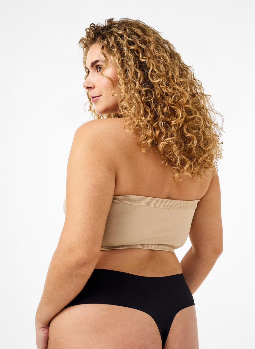 Bandeau topje, Beige, Model image number 2