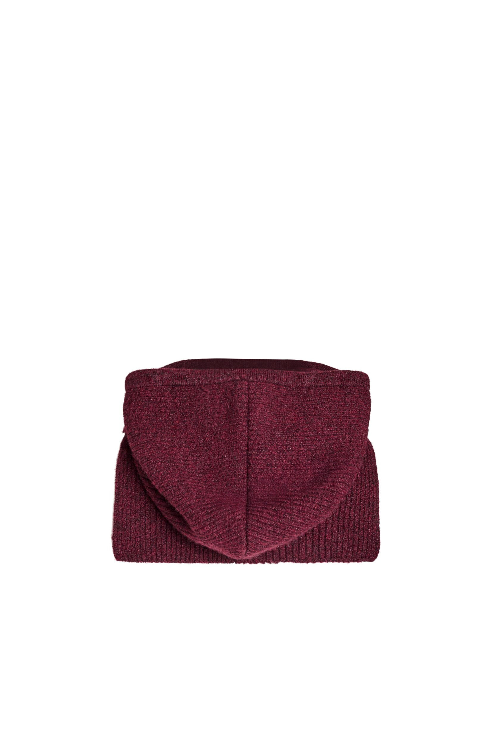 Zizzi Gebreide balaclava met trekkoordjes, Donker Bordeaux, Packshot image number 4