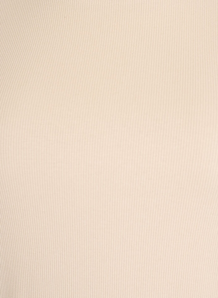 Basic rib T-shirt met ronde hals, Beige, Packshot image number 2
