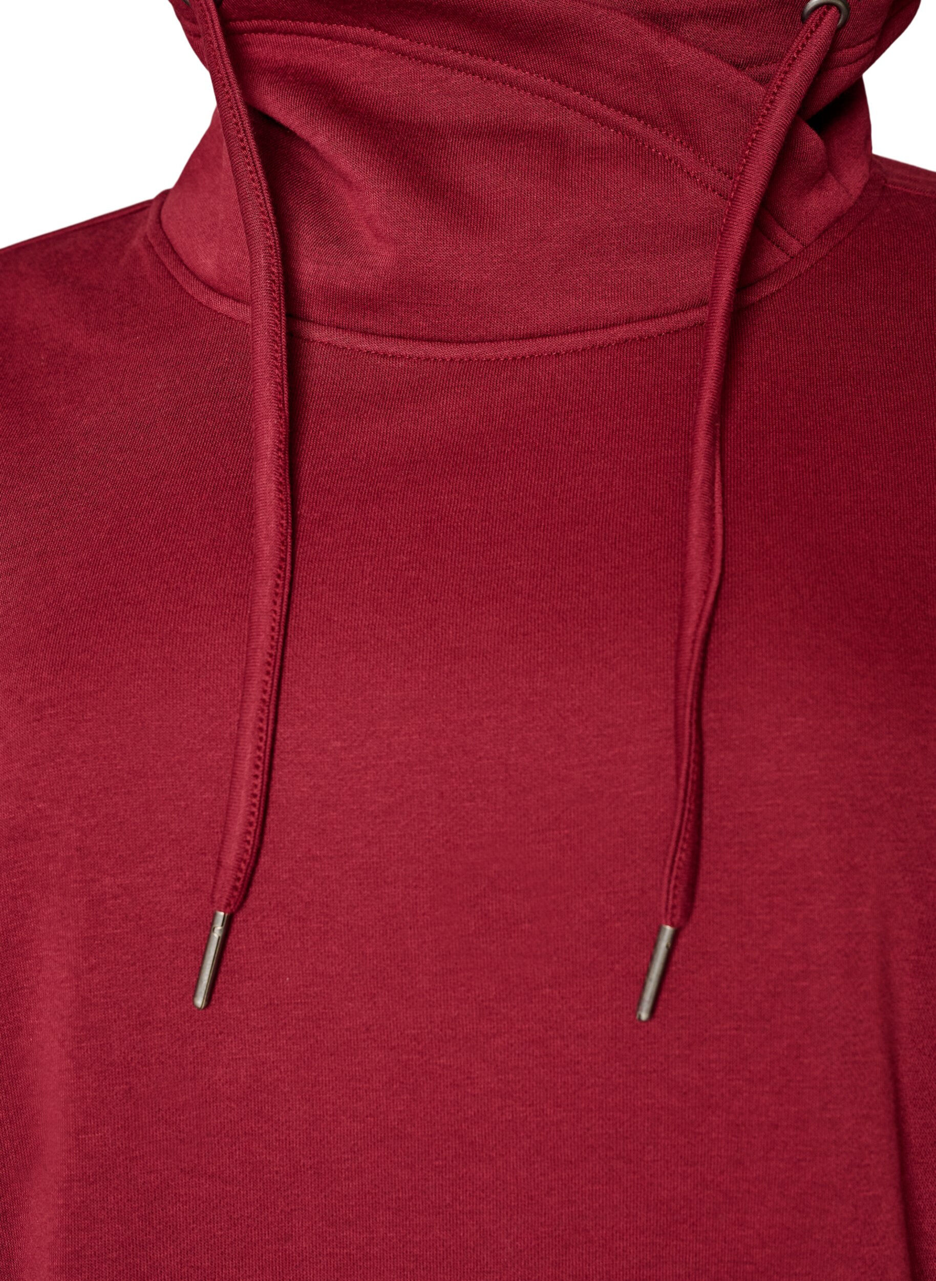 ZizziSweatshirt met hoge kraag en zakken, Rood, Packshot image number 2