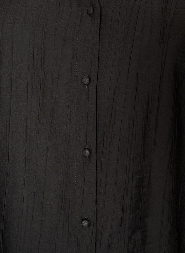 Viscose blouse met knoopjes en textuur, Zwart, Packshot image number 2