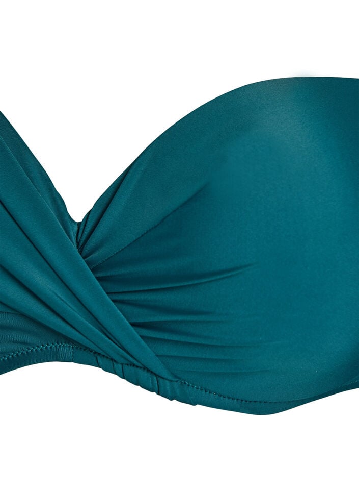 Bikini top met beugel en plooien, Groen, Packshot