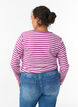 Gestreepte blouse met lange mouwen, Paars, Model image number 2