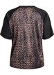 Workout T-shirt met raglanmouwen en luipaardprint, Bruin, Packshot image number 1