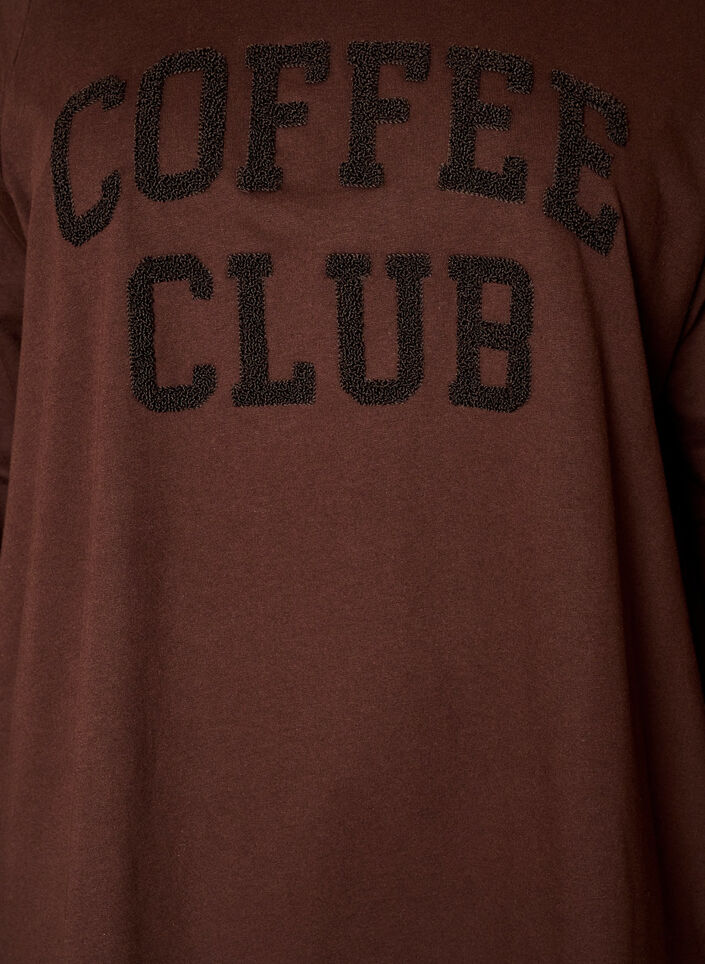 Hoodie met een terry tekstmotief, Bruin, Packshot image number 2