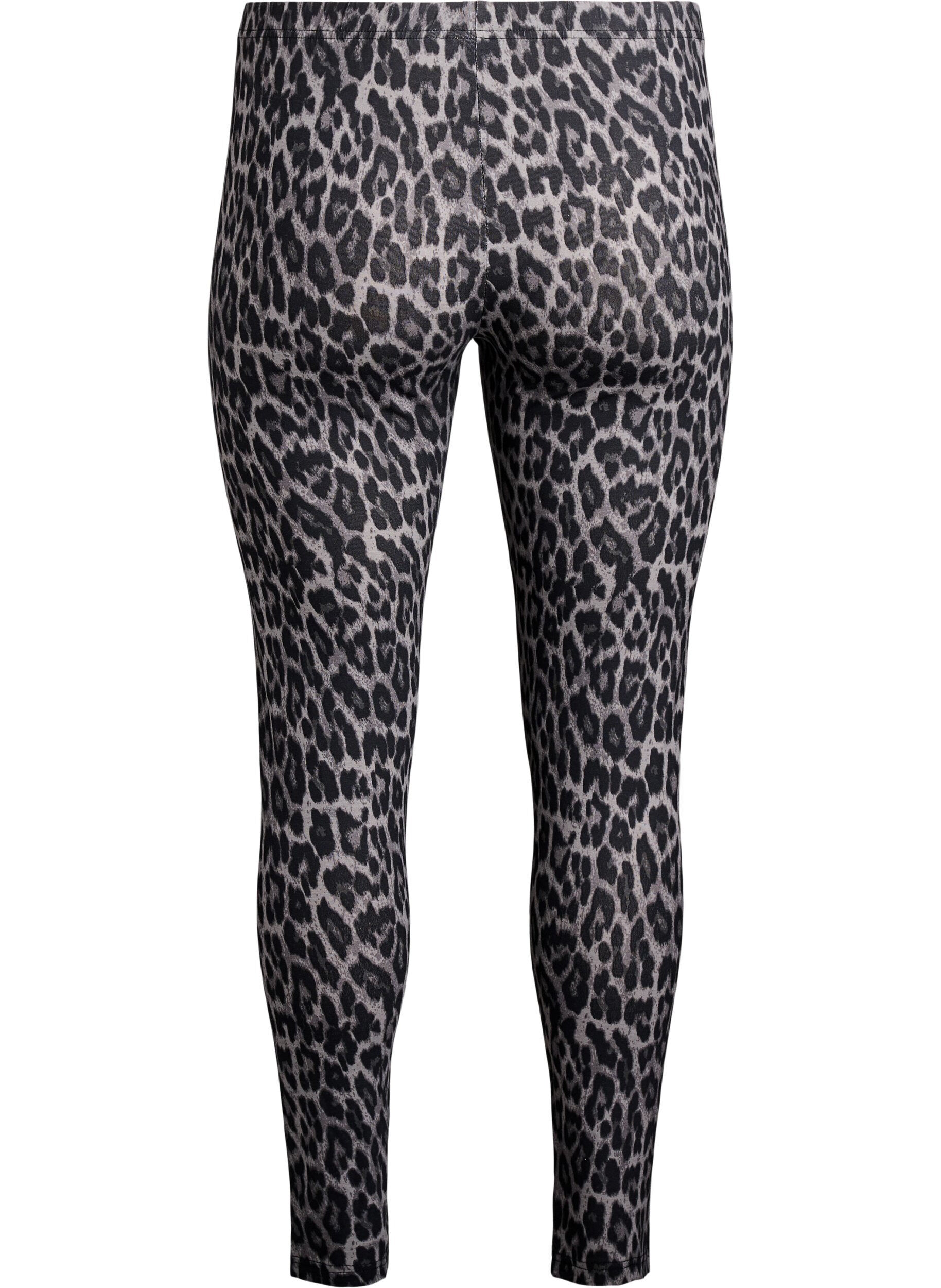 Zizzi Viscose leggings met zebraprint, Grijs, Packshot image number 1