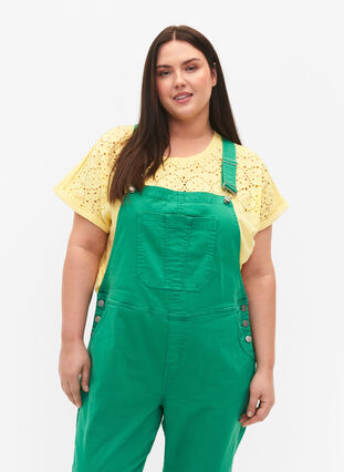 Gekleurde denim overalls, Holly Green, Model image number 2