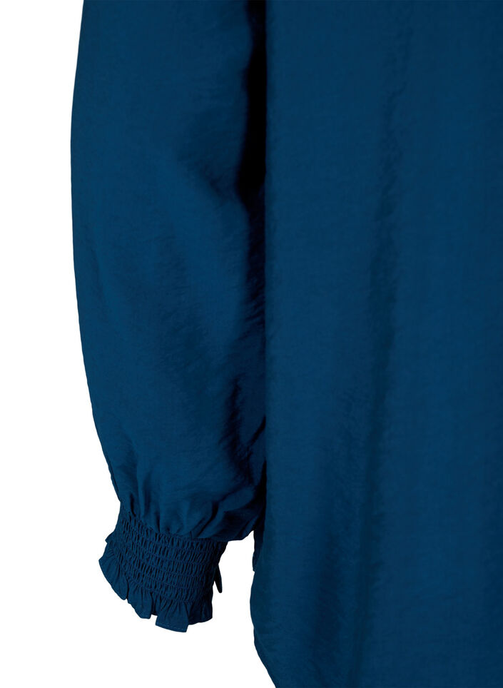 Viscose blouse met ruches en borduursel, Titan, Packshot image number 3