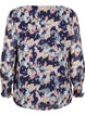 Gebloemde blouse met lange mouwen en V-hals, Night Sky AOP Flower, Packshot image number 1