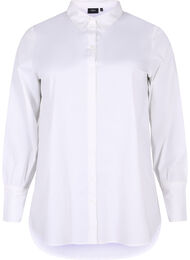 Lange katoenen shirt, Bright White, Packshot