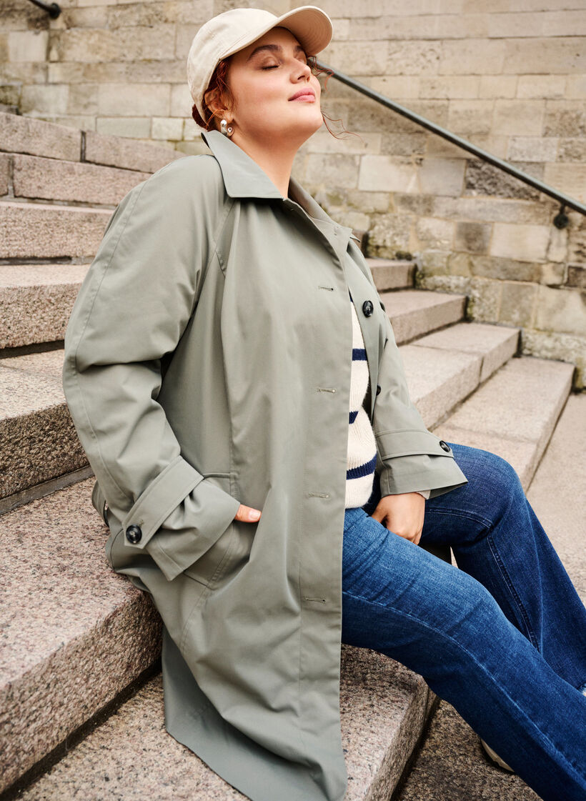 Trenchcoat met zakken en riem, Sea Spray, Image image number 1