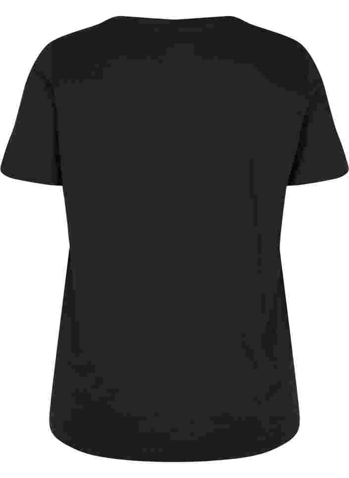 Katoenen t-shirt met tweekleurig bedrukt logo, Black Originality, Packshot image number 1