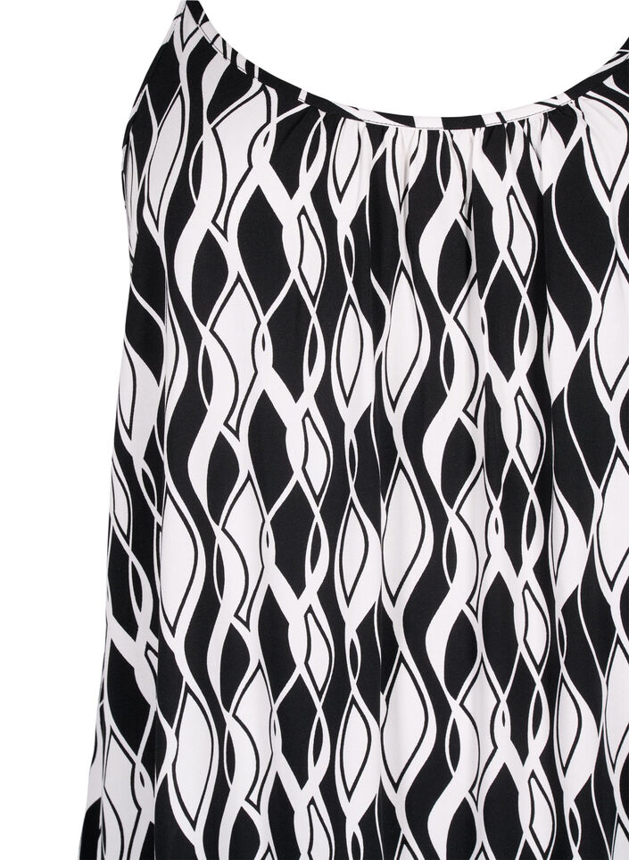 Bandjurk van viscose met print, Black Swirl AOP, Packshot image number 2
