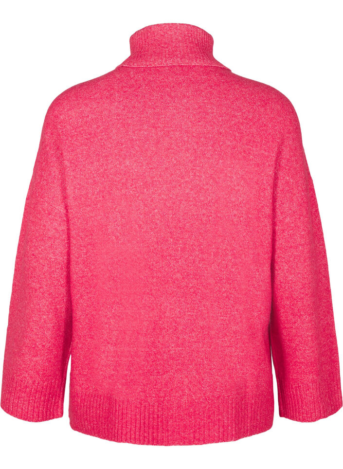 Gebreide blouse met col, Virtual Pink Mel., Packshot image number 1