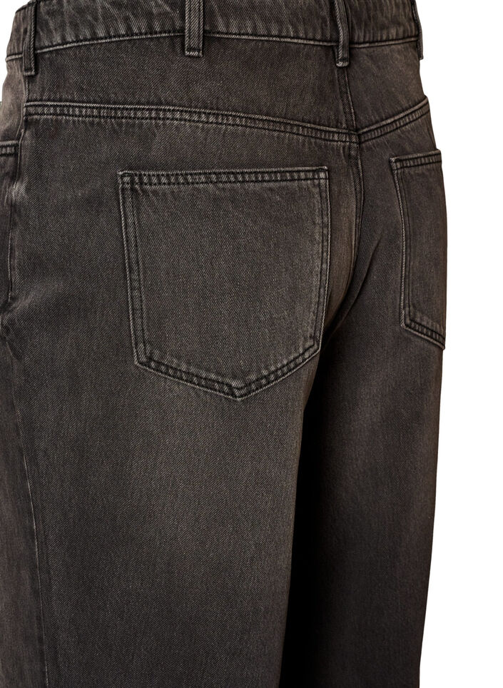 Kiana straight-fit jeans met hoge taille, Zwart, Packshot image number 3