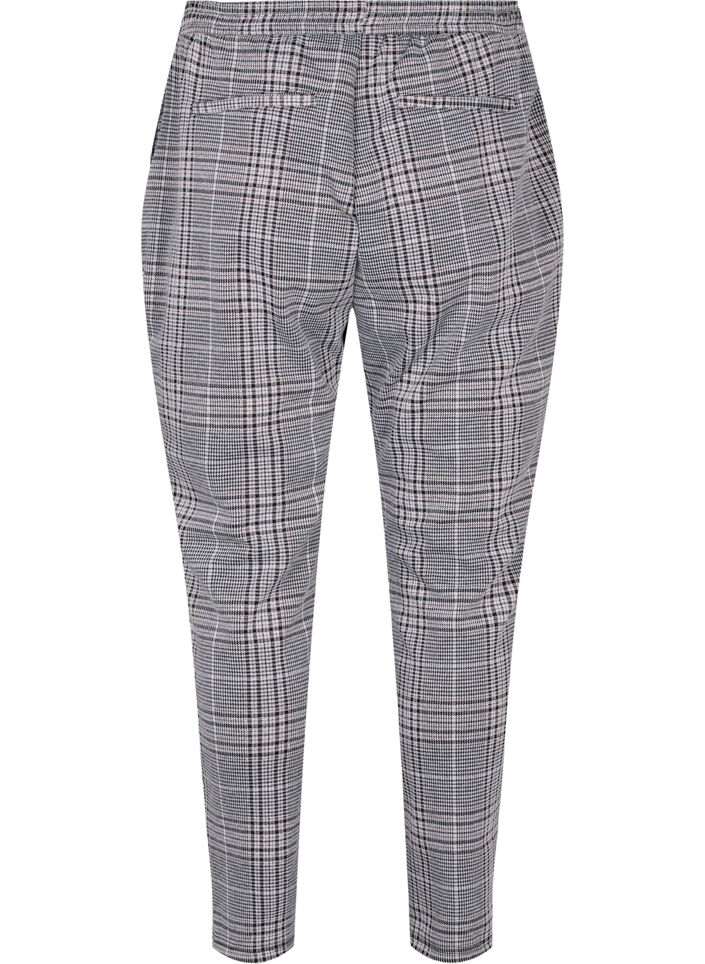 Cropped Maddison broek met geruit motief, Black Check, Packshot image number 1