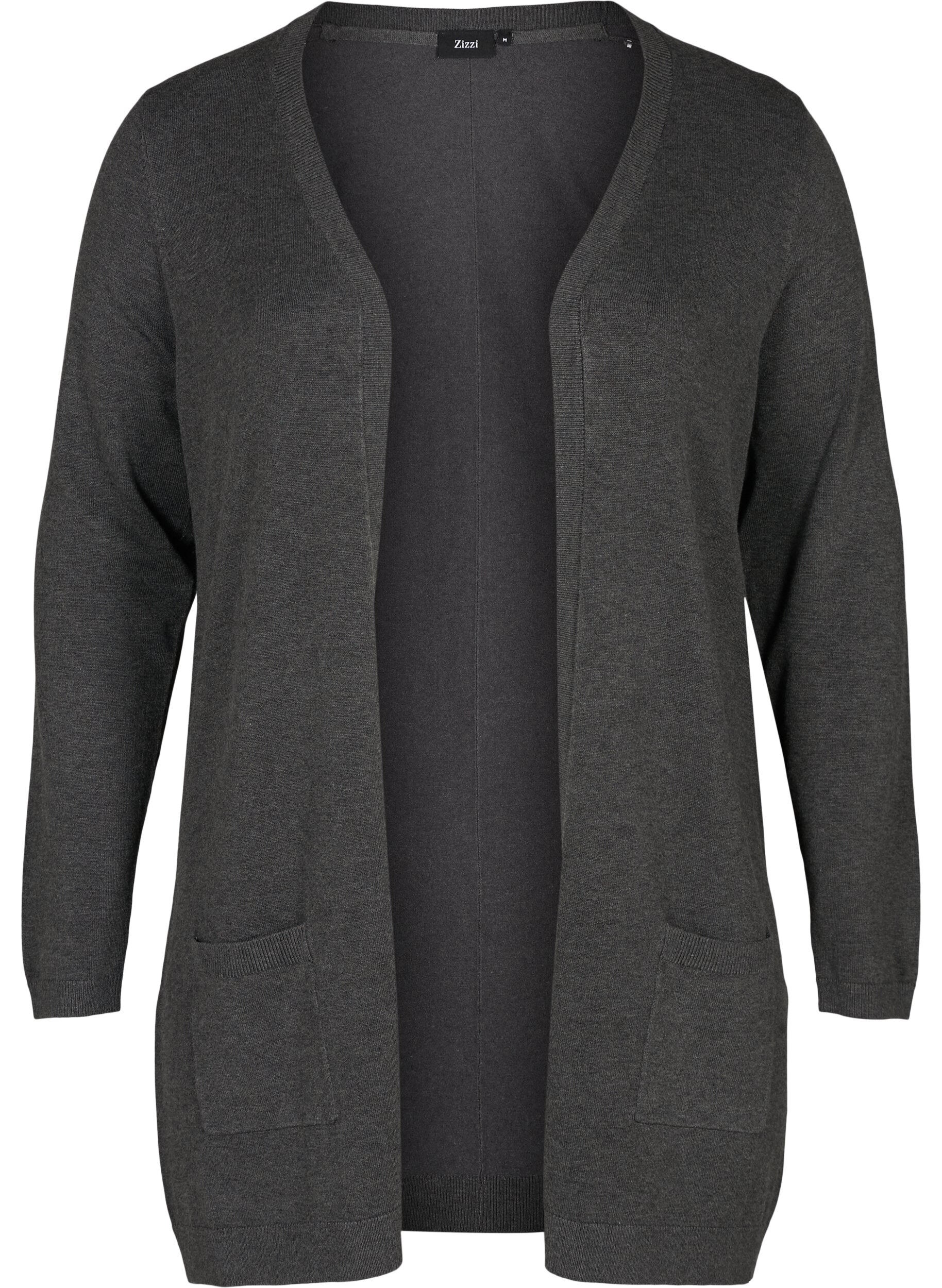 Lang gebreid vest in viscosemix