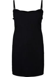 Slip jurk in rib, Black