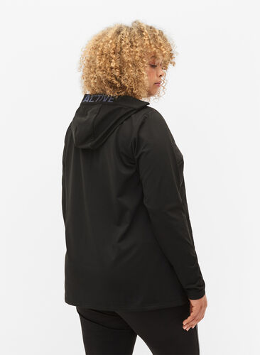 Sportief vest met quilt en capuchon, Black, Model image number 1