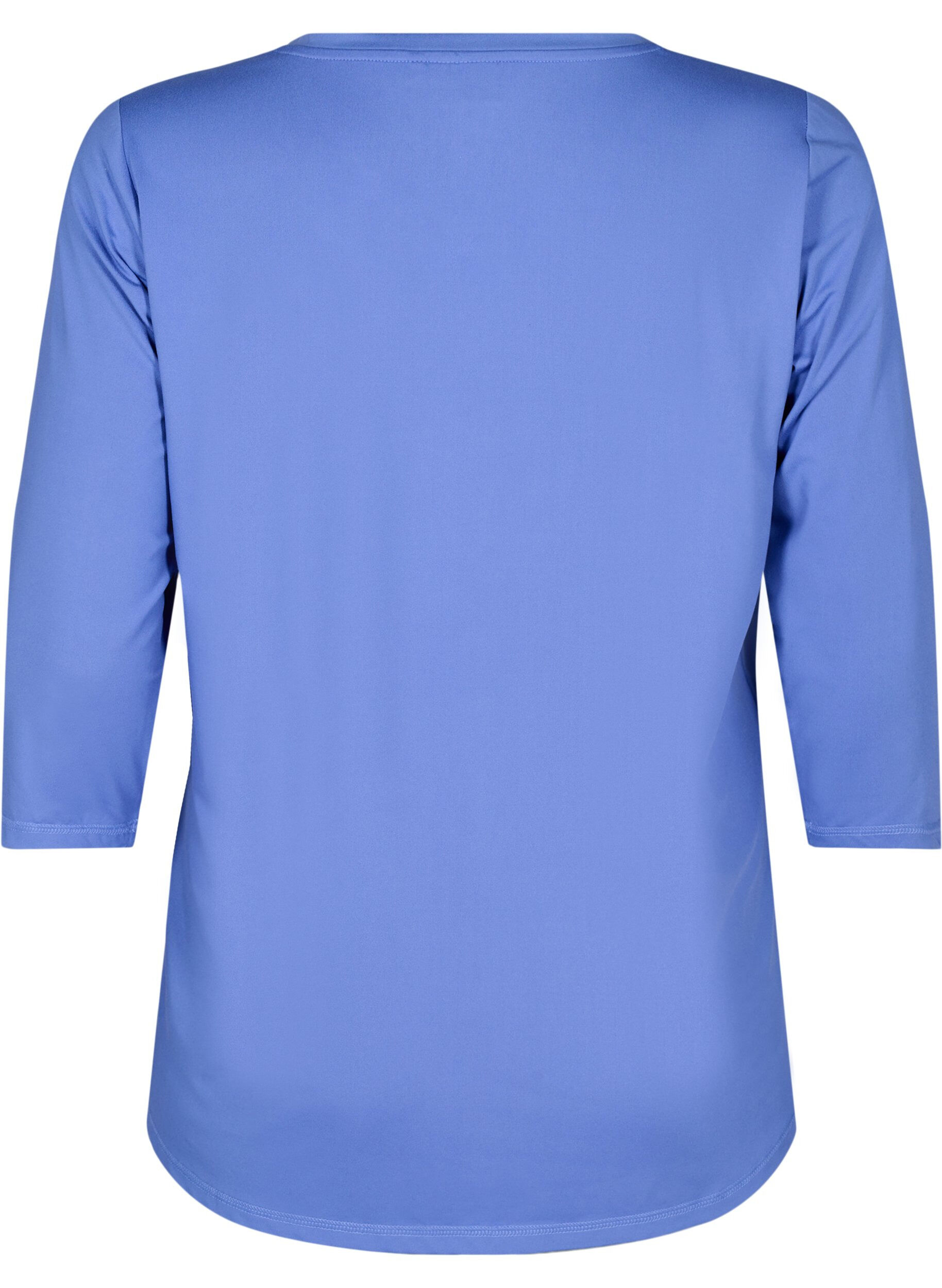 Zizzi Sporttop met 3/4 mouwen, Blauw, Packshot image number 1