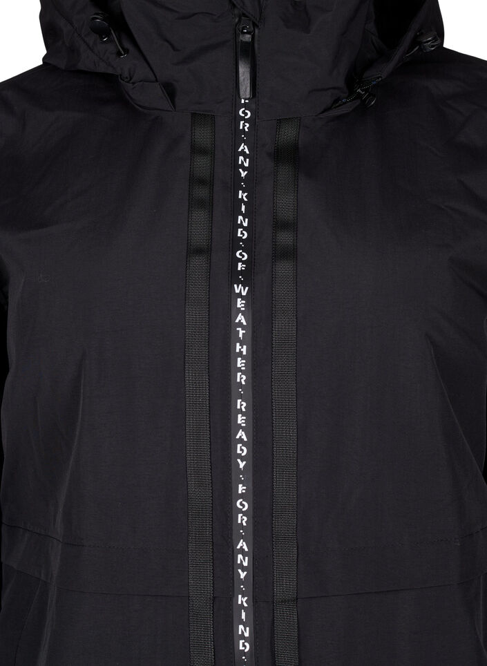 Functionele parka met reflecterende details, Black, Packshot image number 2