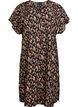 Jurk met V-hals van viscose, Zwart, Packshot image number 0