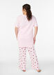 Pyjamabroek in zachte jersey met hoge taille en fruitprint, Roze, Model image number 1