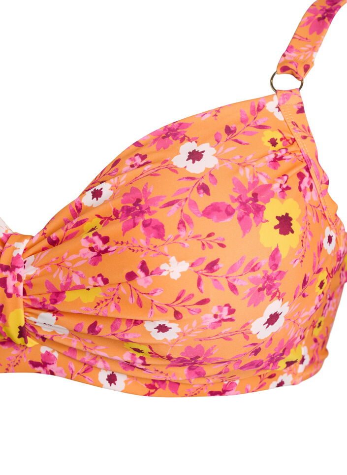 Bikinitop met beugel en patroon, Oranje, Packshot image number 2