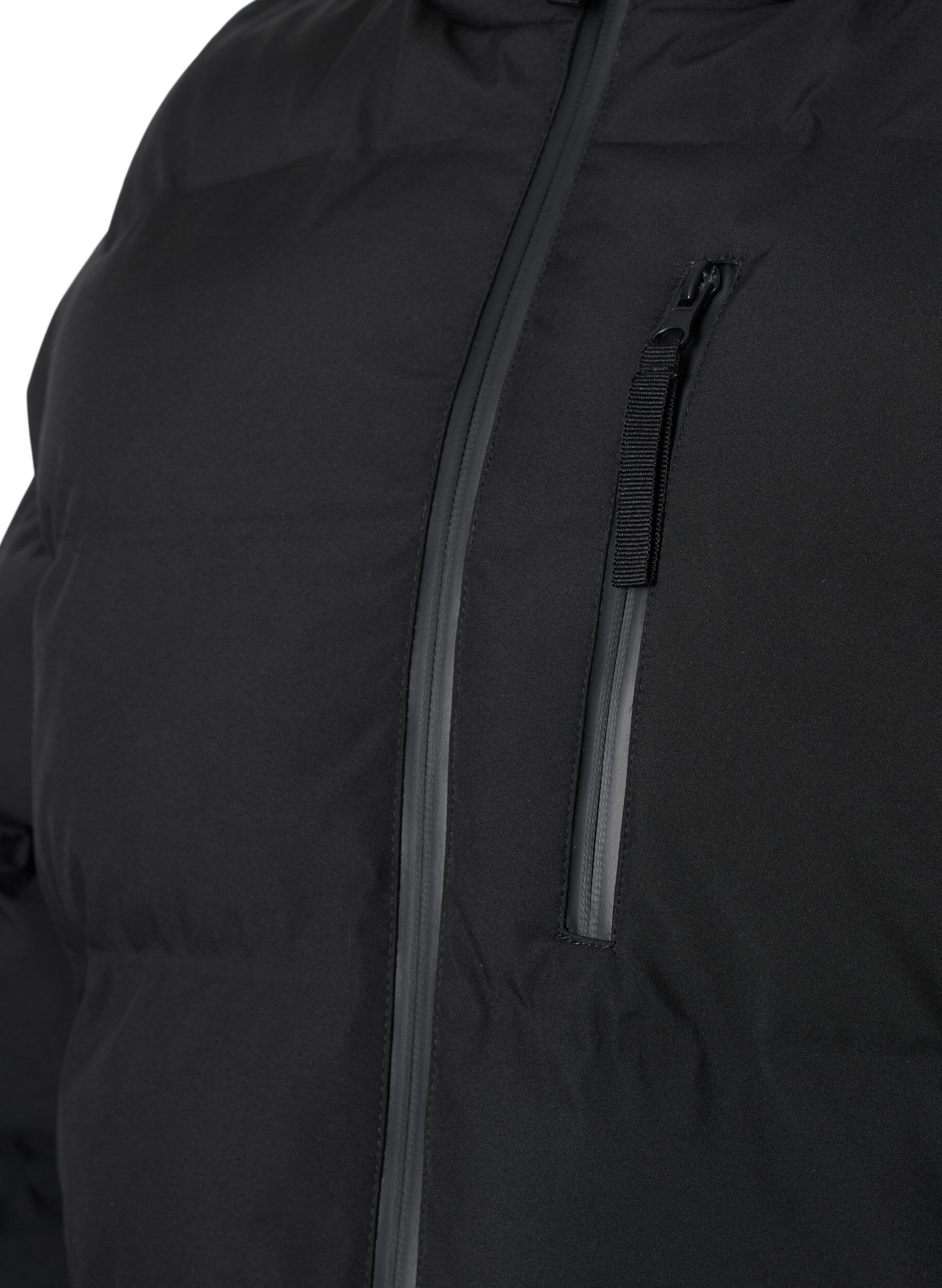 ZizziPufferjas met capuchon en zakken, Zwart, Packshot image number 2