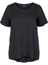 T-shirt in katoen met korte mouwen, Black