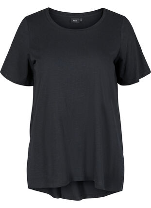 T-shirt in katoen met korte mouwen, Black, Packshot image number 0