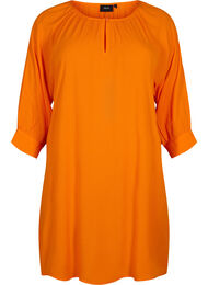 Tuniek van viscose met 3/4-mouwen, Oranje