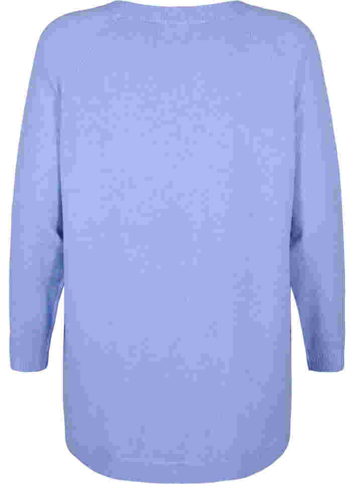 Gemêleerde gebreide blouse met knopen, Lavender Lustre, Packshot image number 1