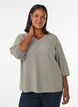 Blouse van viscose met patroon en 3/4-mouwen, Groen, Model image number 0