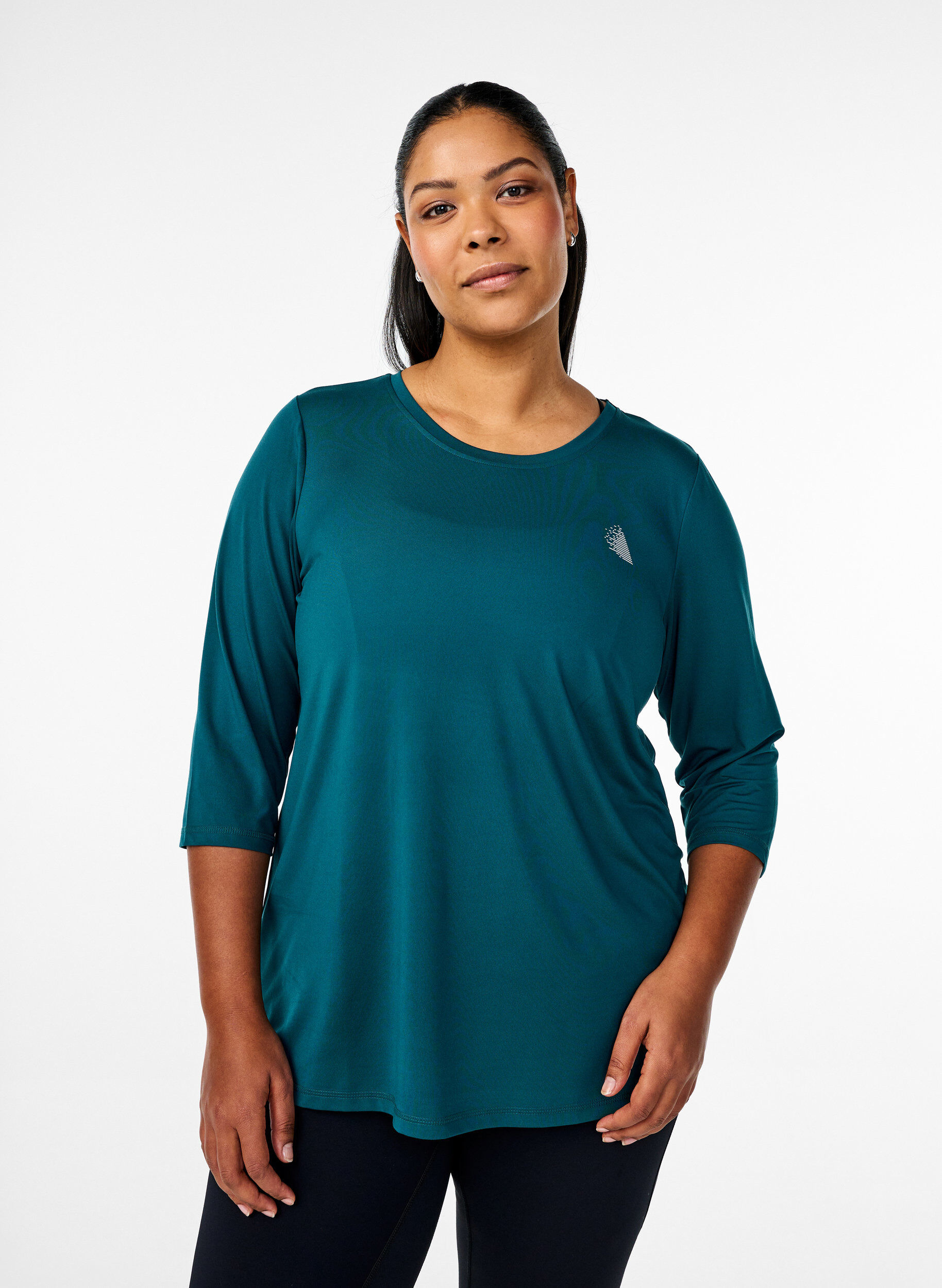 ZizziSporttop met 3/4 mouwen, Groen, Model image number 0
