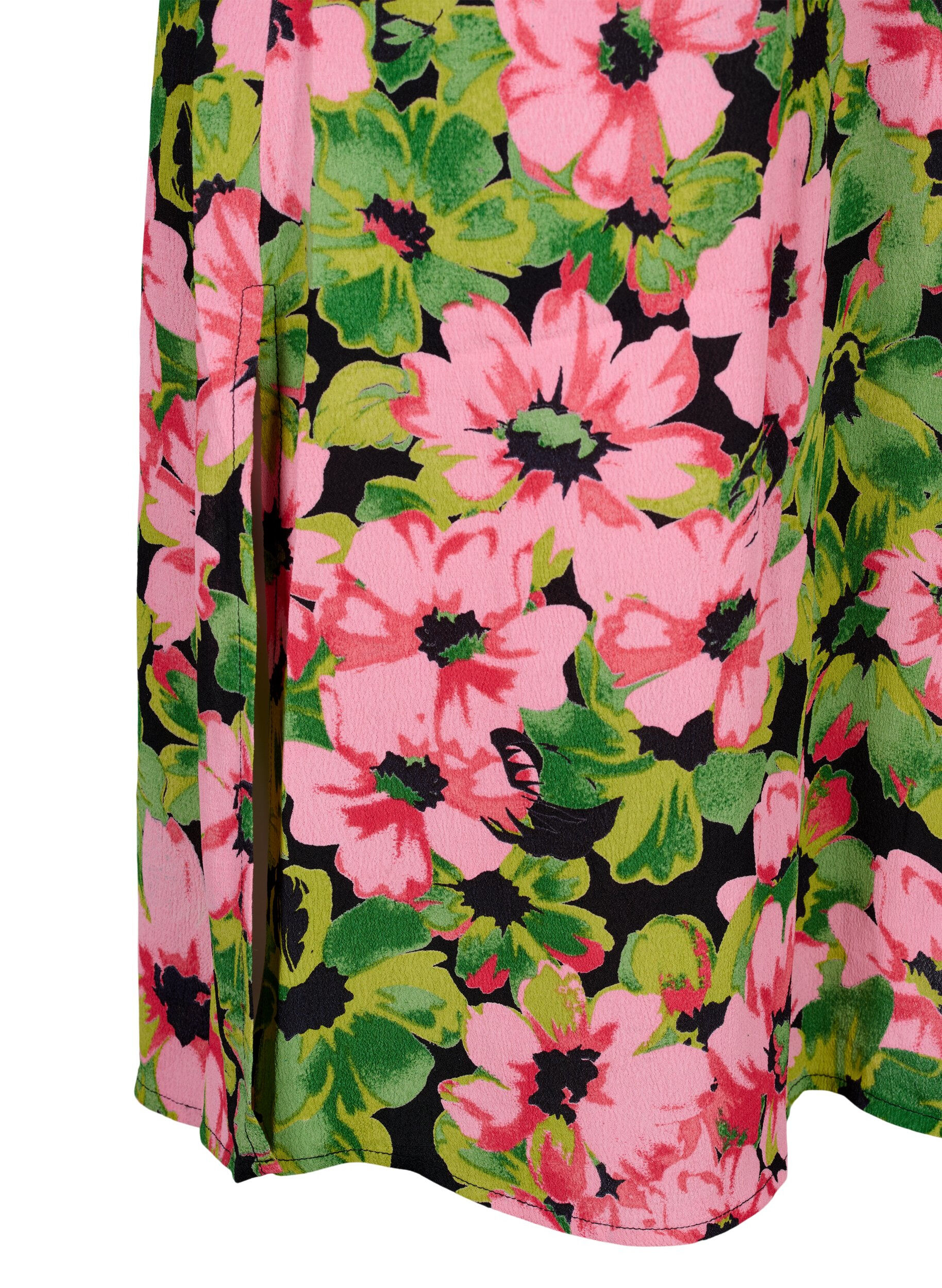 Zizzi Overhemdjurk van viscose met bloemenprint, Pink G. Flower AOP, Packshot image number 3