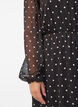 Chiffon jurk met polkadots en lange mouwen, Bruin, Model image number 2