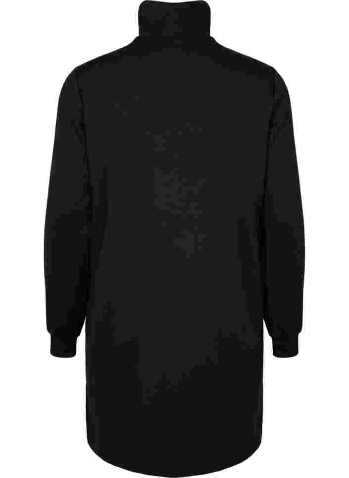 Sweaterjurk met hoge kraag, Black, Packshot image number 1